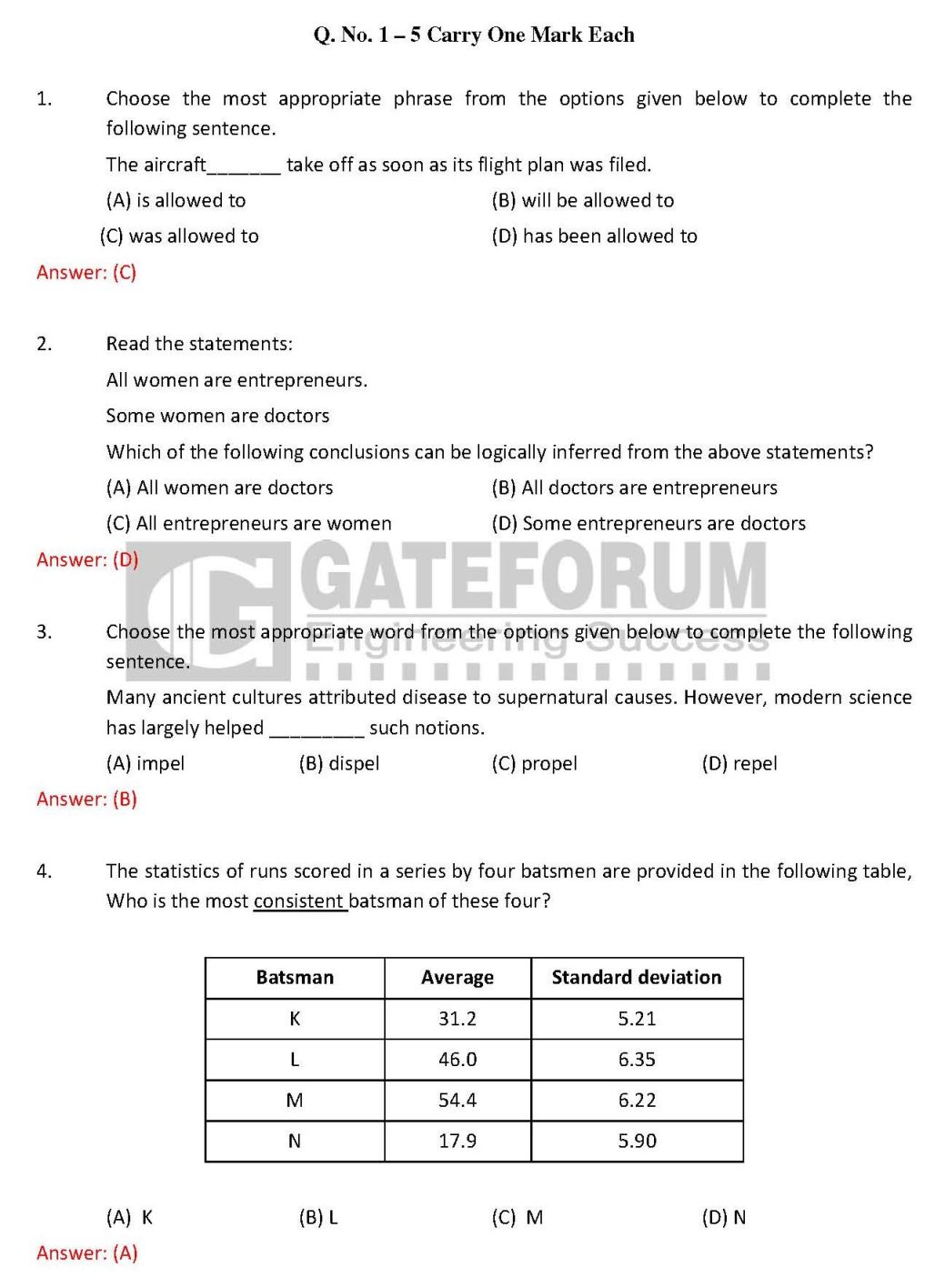 Graduate Aptitude Test In Engineering Solved Question Papers Of Mechanical Engineerin 2018