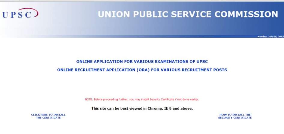 ... the tab of â€œONLINE APPLICATION FOR VARIOUS EXAMINATIONS OF UPSC