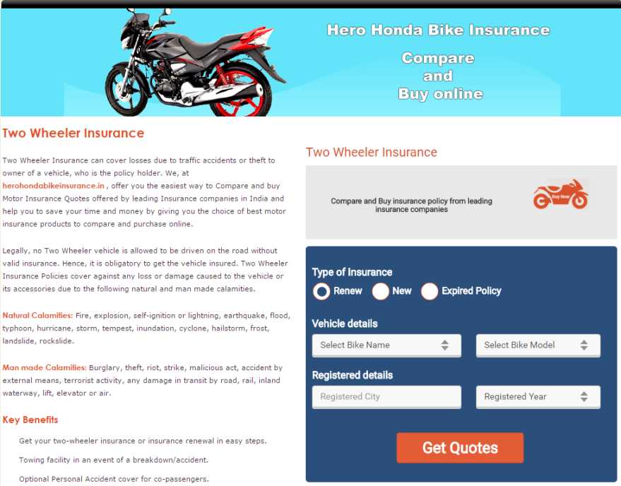 Hero honda bike insurance renewal #3