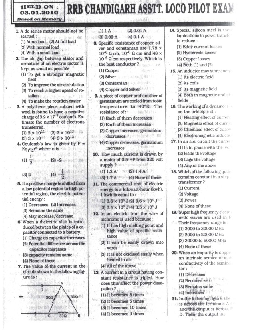 RRB Exam Model Question Paper 2023 2024 Student Forum