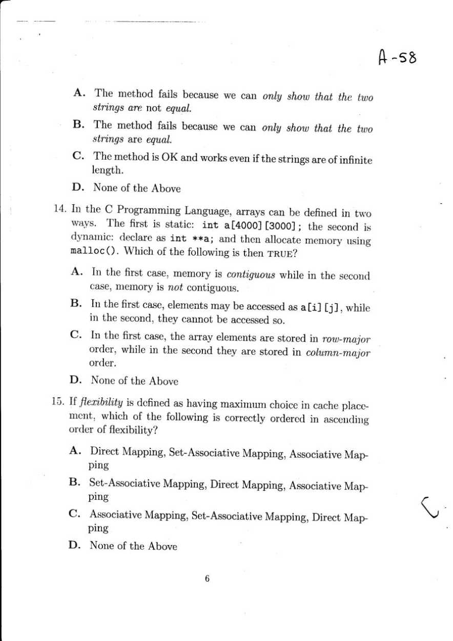 phd entrance question paper computer science
