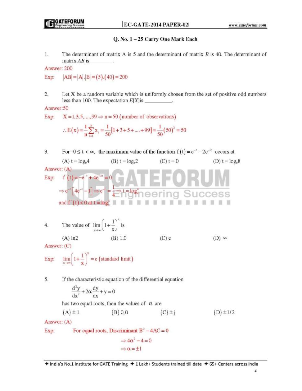 Graduate Aptitude Test In Engineering ECE Previous Year Question Papers 2022 2023 Student Forum