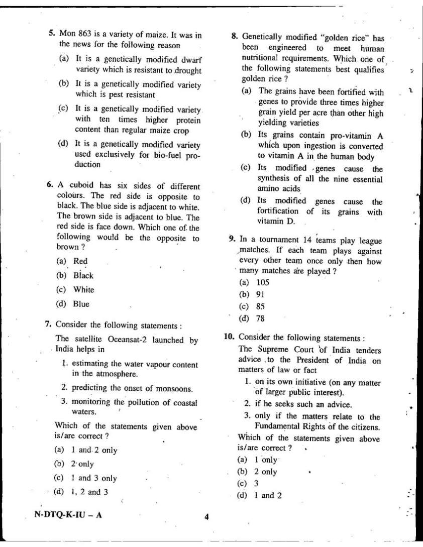 IAS Preliminary Exam Solved Question Papers 2023 2024 Student Forum