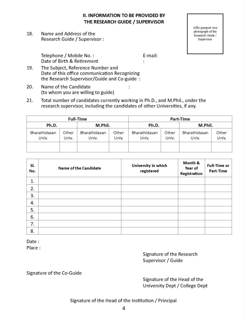 bharathidasan university phd thesis submission form
