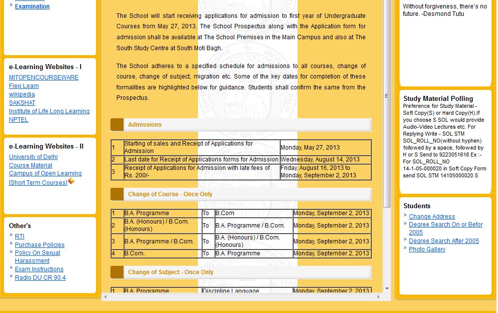 Correspondence Courses Delhi University Admissions 2021