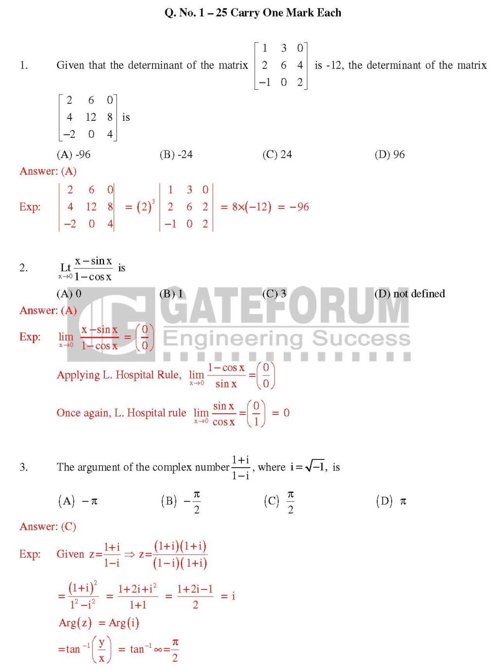Engineering Mathematics Aptitude Test