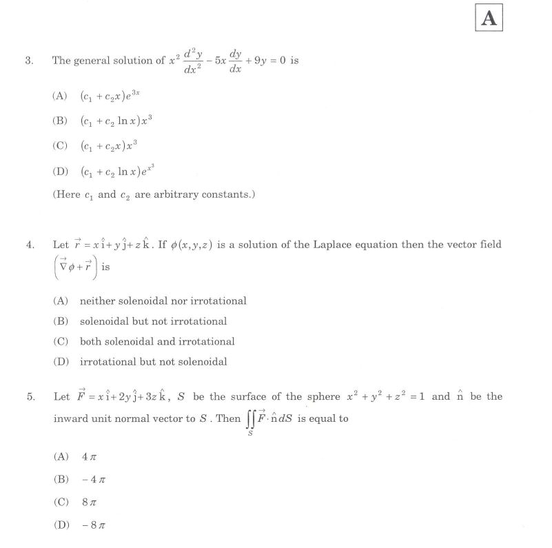 phd mathematics entrance test papers