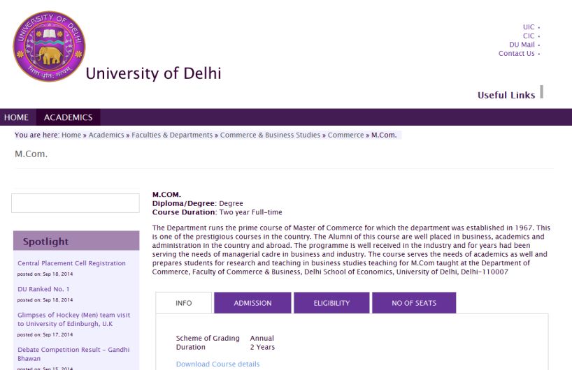 M.Com Admission in Delhi University - 2023 2024 Student Forum