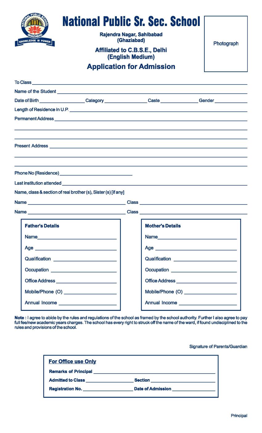 NPS School Application Form 2023 2024 Student Forum