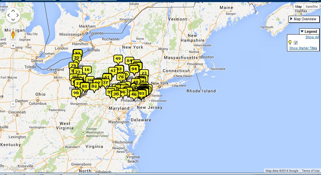 PA Colleges Universities MAP 