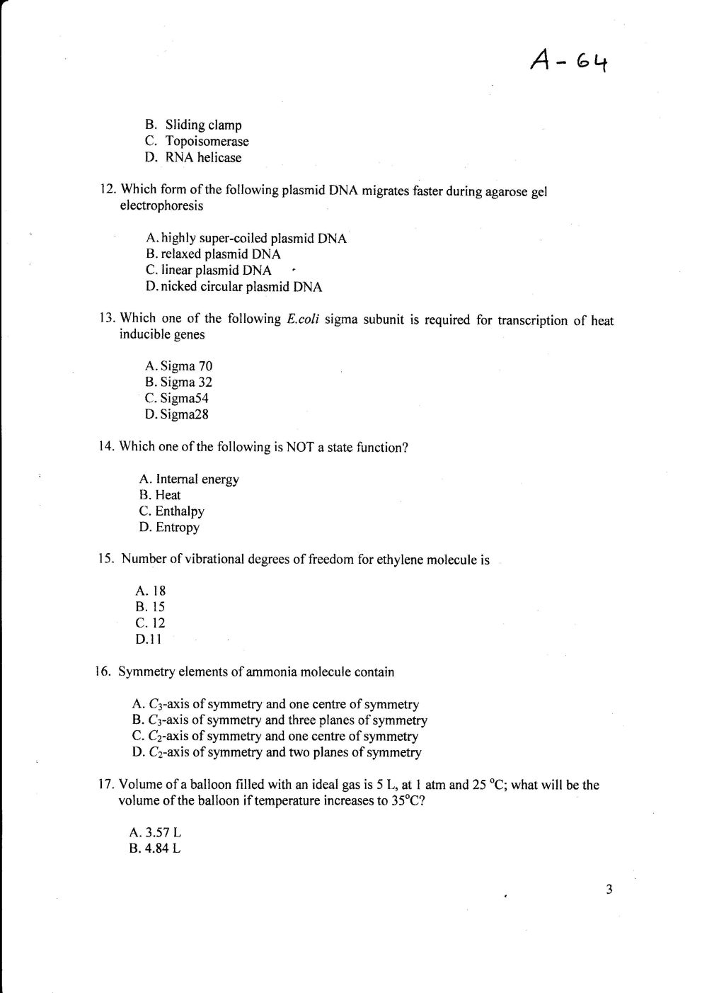 phd statistics entrance exam question papers