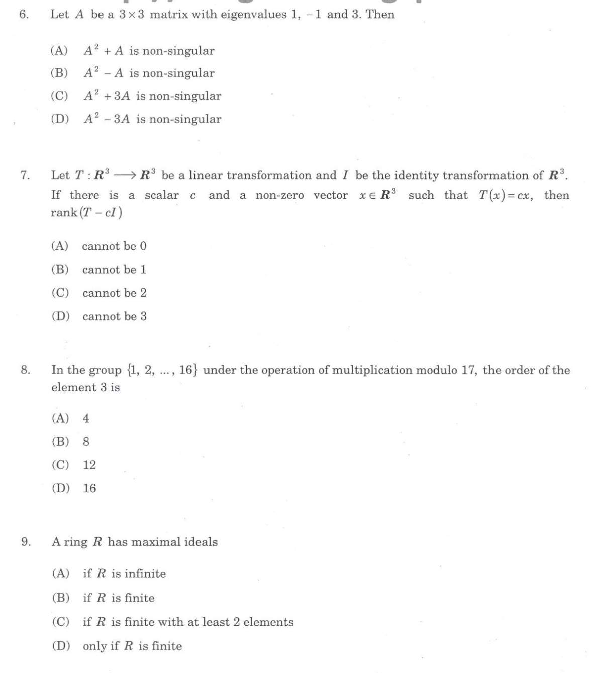 phd mathematics entrance exam