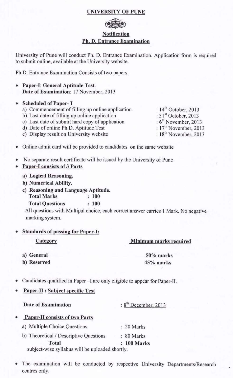 phd entrance exam form 2023