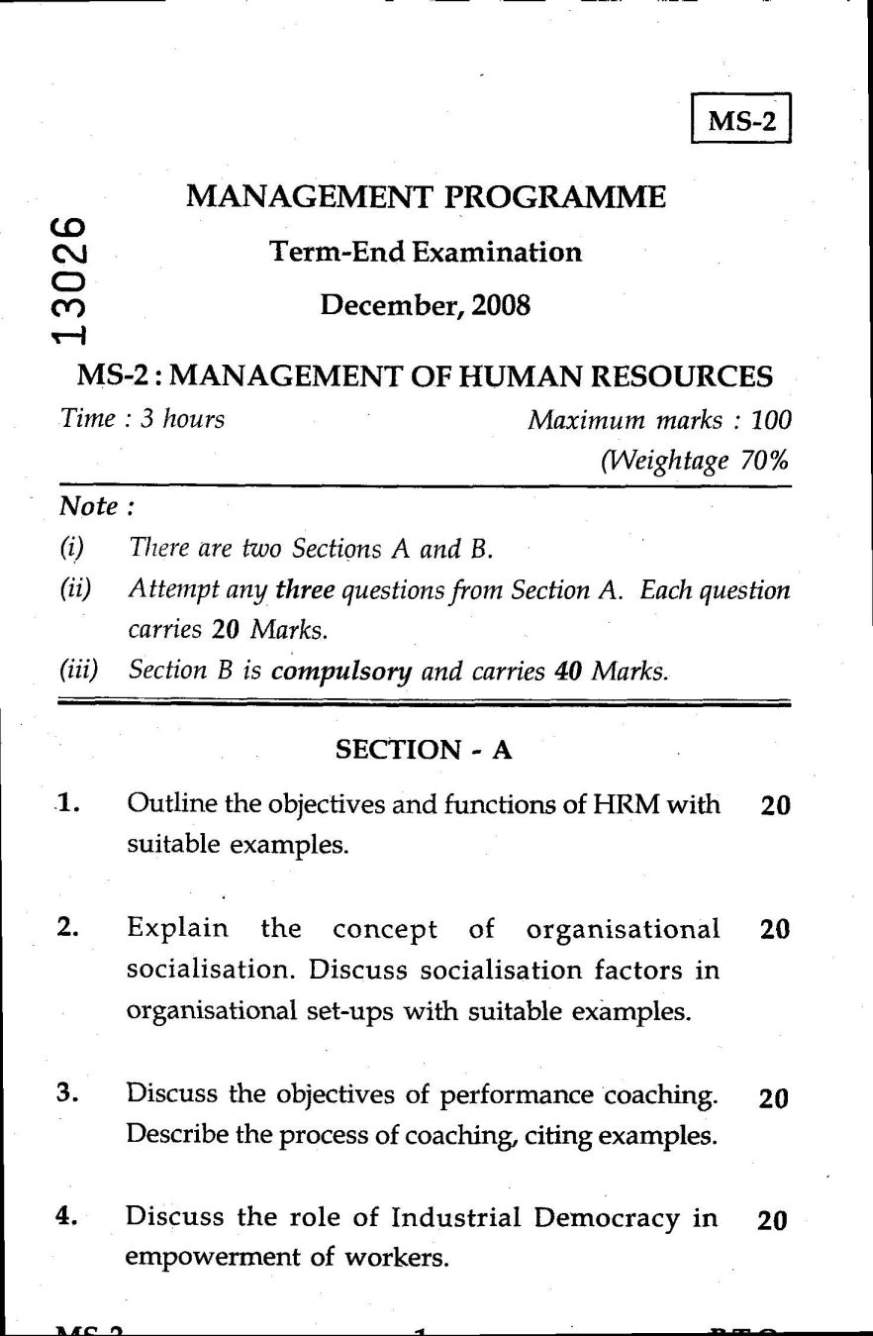 question paper of ignou assignment
