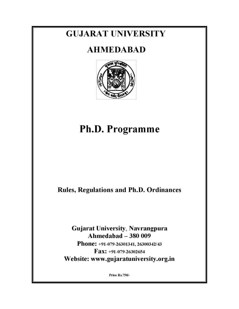 gujarat university phd application form 2023
