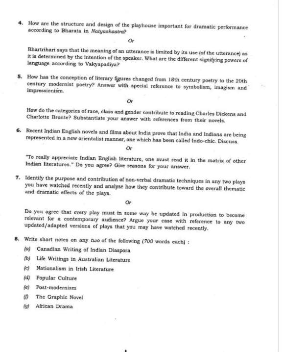 phd entrance exam question papers english literature pdf