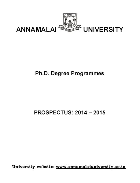 phd in english literature in annamalai university