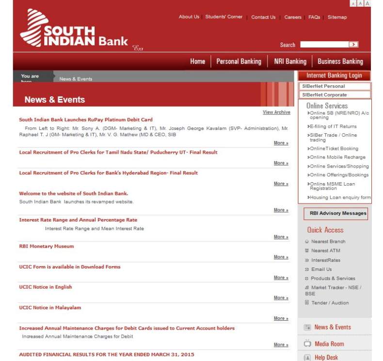 News On South Indian Bank 