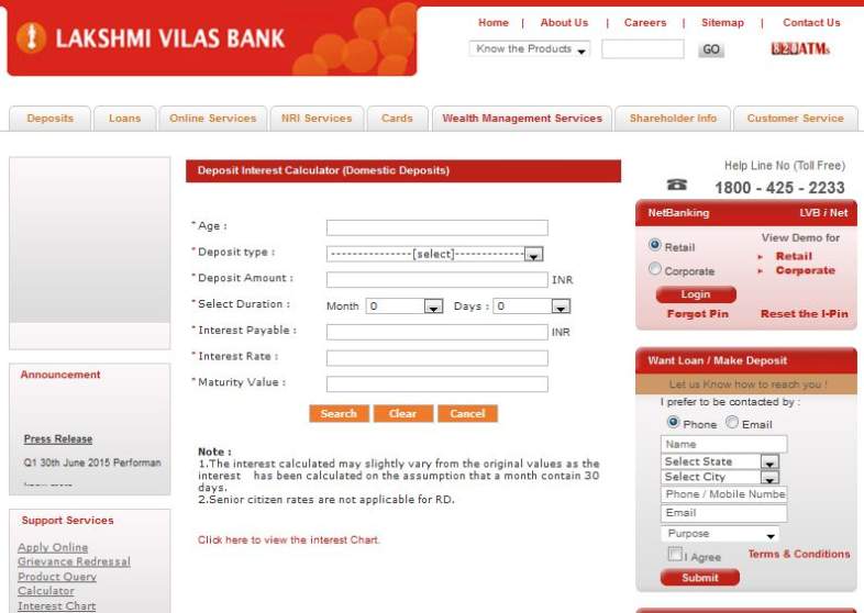 FD Interest Rates in Lakshmi Vilas Bank - 2019 2020 2021 ...