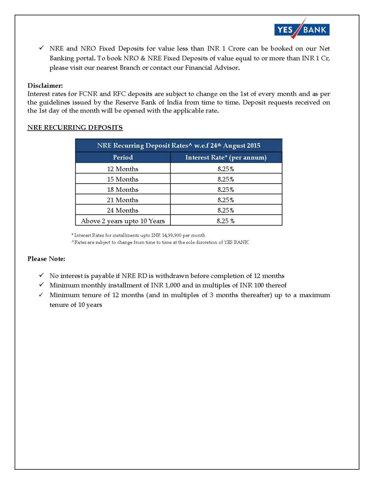 Yes Bank Fixed Deposit Rates - 2020 2021 Student Forum