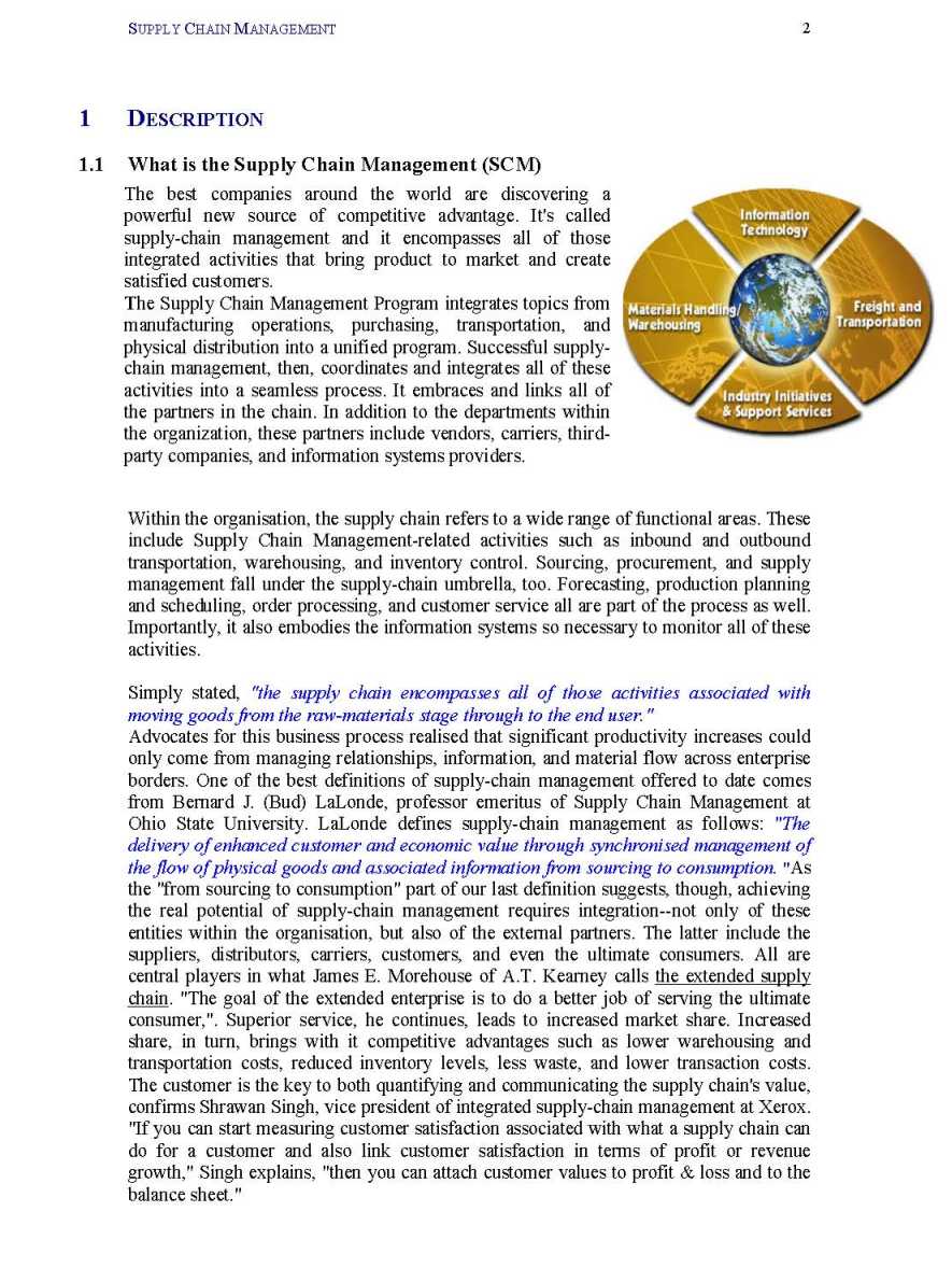 Dissertation report supply chain management