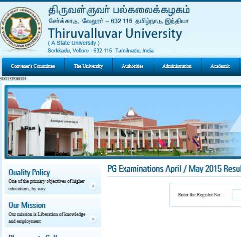 Thiruvalluvar University Nov Dec Exam Result - 2023 2024 Student Forum