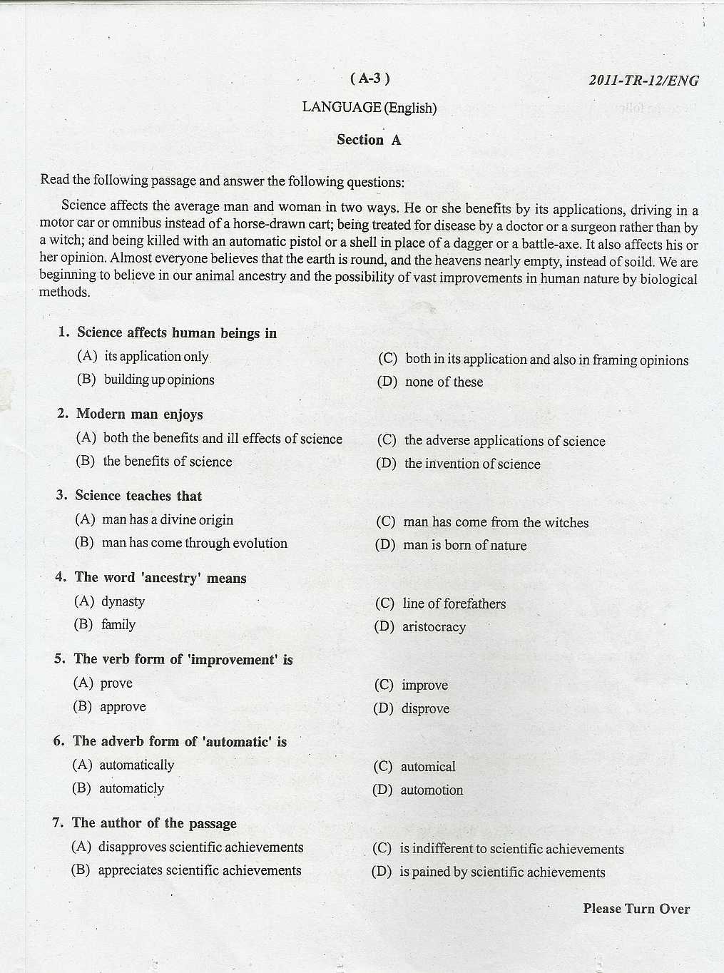 WB Primary TET Question Paper PDF - 2020 2021 Student Forum