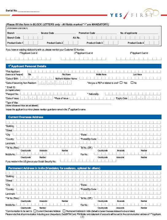 Yes bank demand draft application form