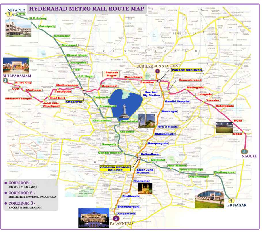 Hyderabad Metro Rail Map 