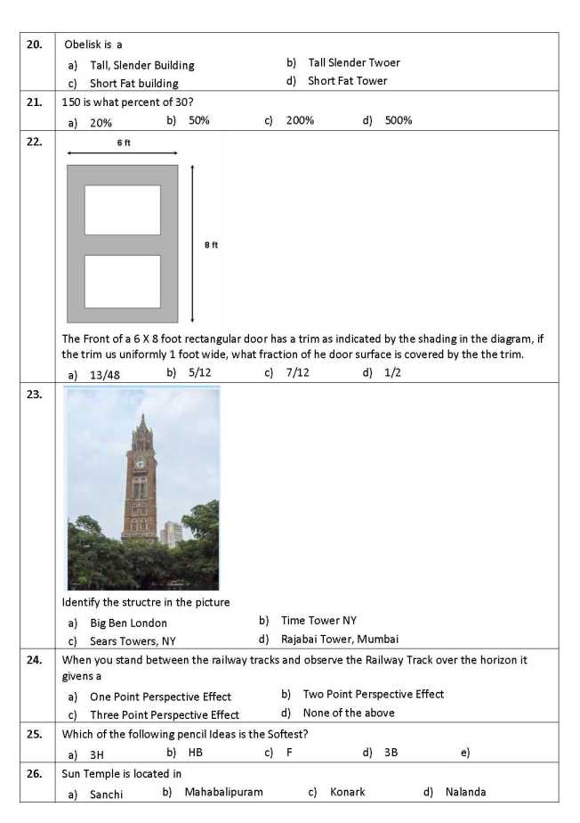Nata Aptitude Test Sample Question Papers