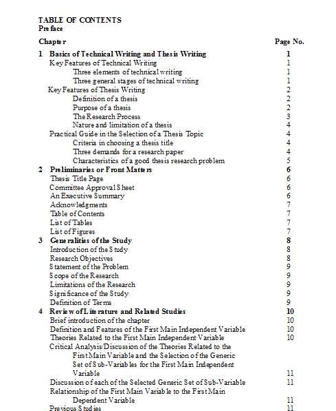 thesis writing characteristics and format of thesis