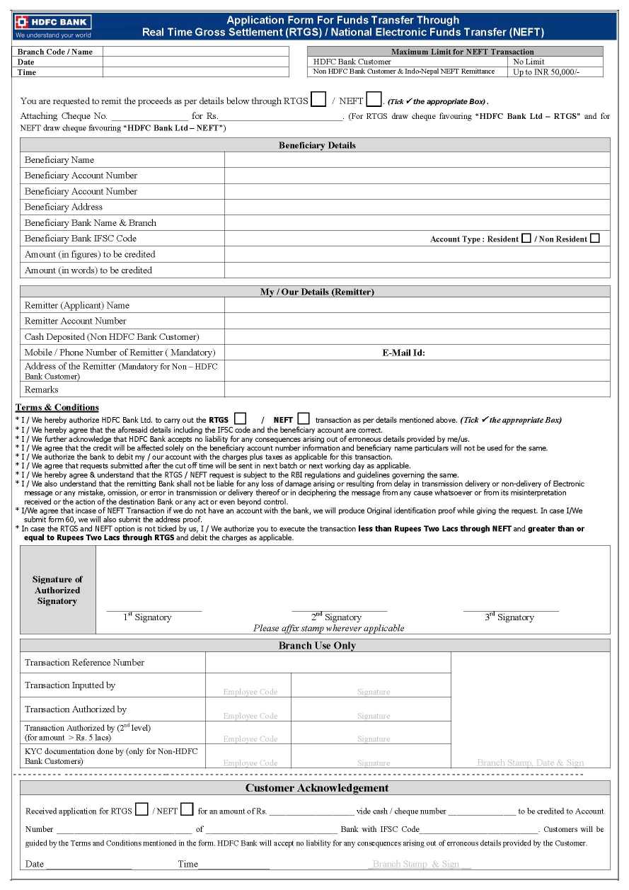 Hdfc Netbanking Registration Form Pdf