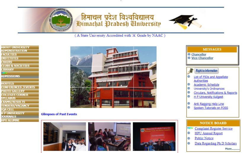 Himachal Pradesh University Home Page - 2023 2024 Student Forum