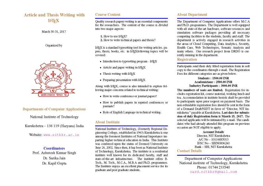 Phd dissertations online nit kurukshetra