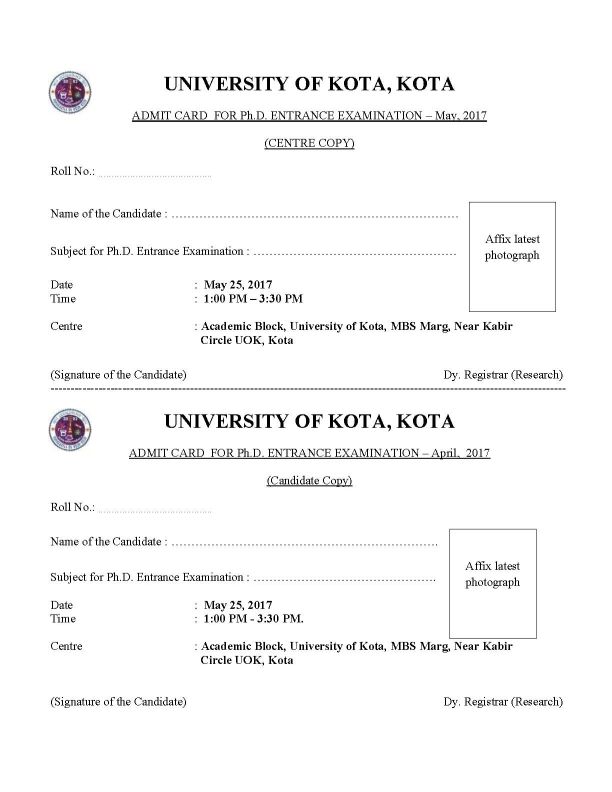 Phd Admission In Kota University 2019 2020 2021 Student Forum