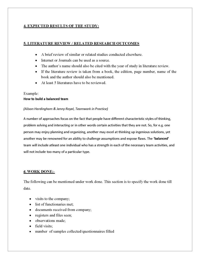Synopsis format for MBA project pdf - 14 14 Student Forum