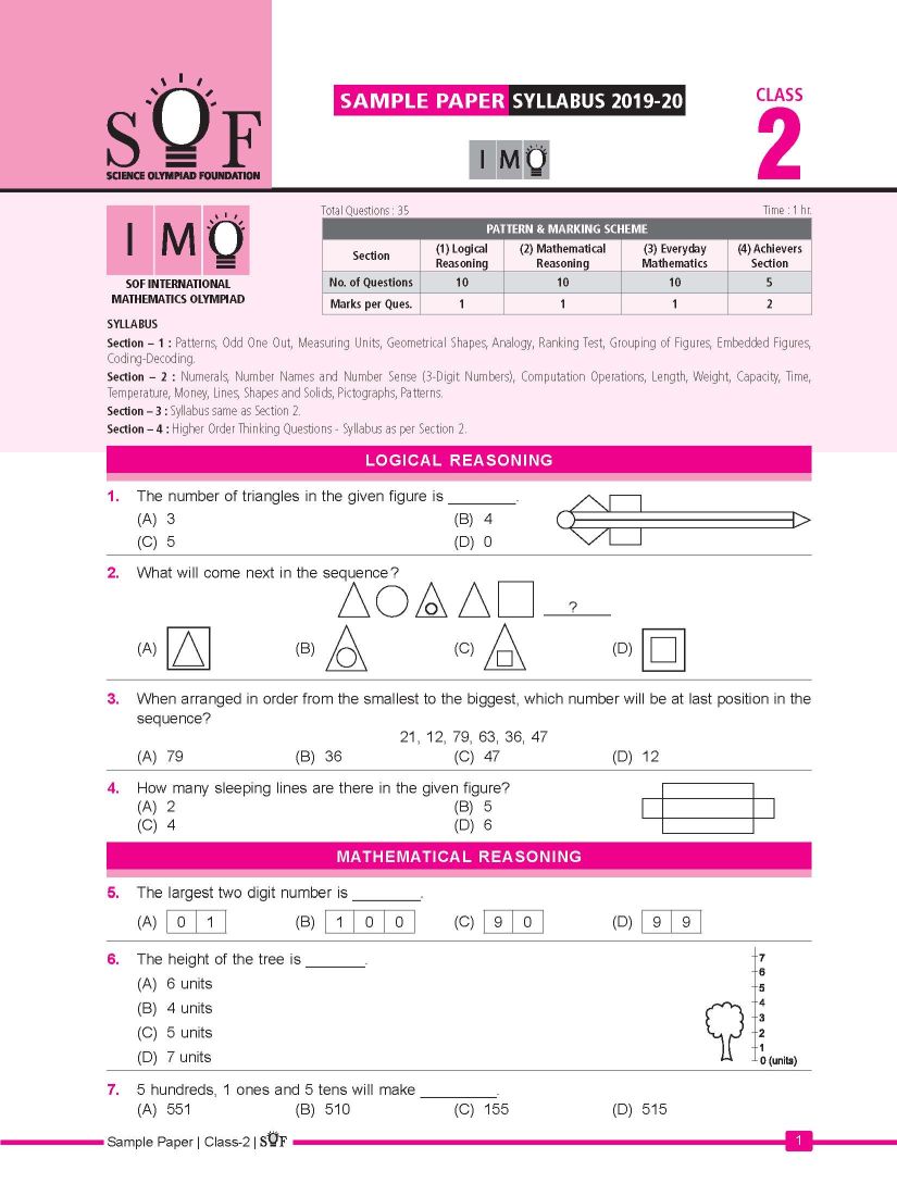 Class 1 Maths Olympiad Sample Papers Addition And Subtraction Bank2home