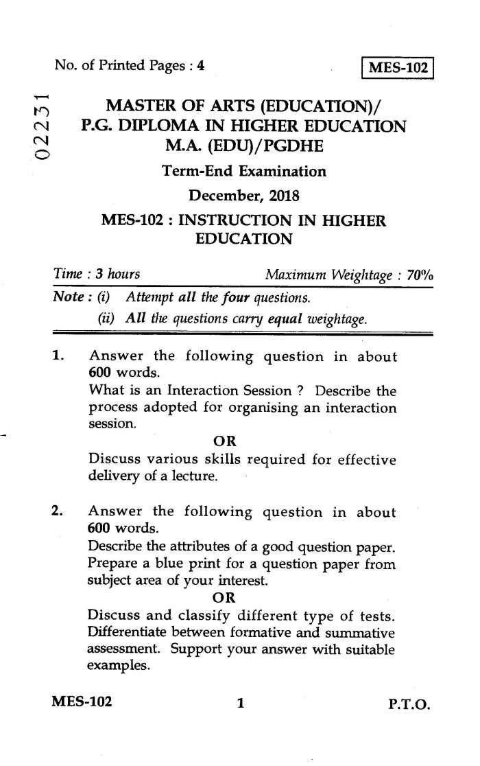 ignou assignment question papers 2023