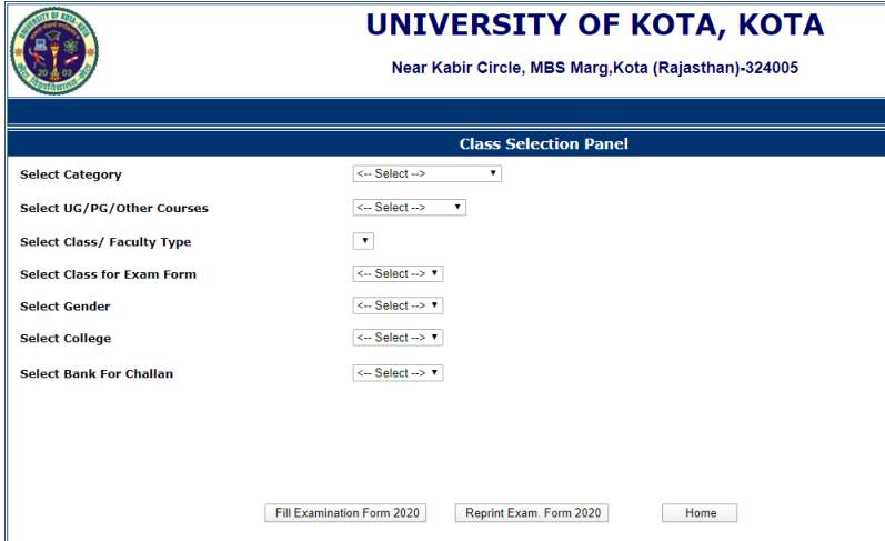 University Of Kota Ma Previous Form 2019 2020 2021 Student Forum