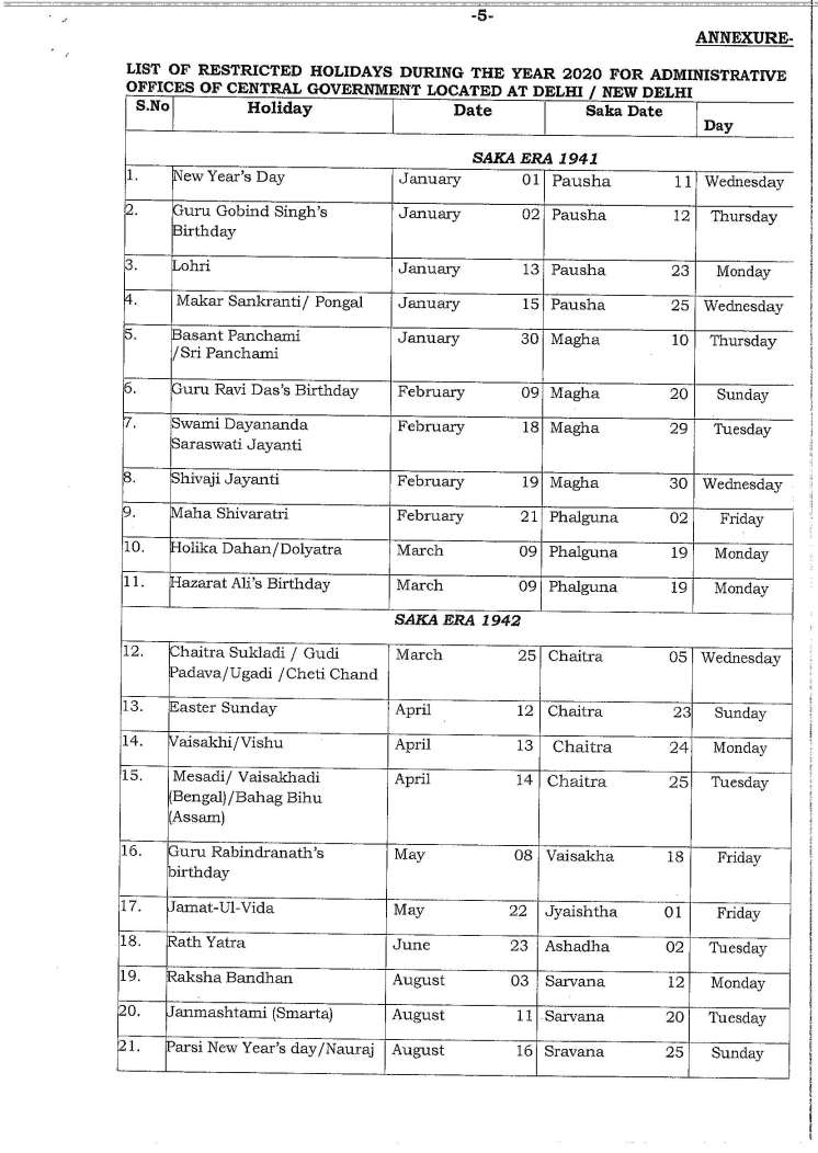 IIT Delhi List of Holidays 2023 2024 Student Forum