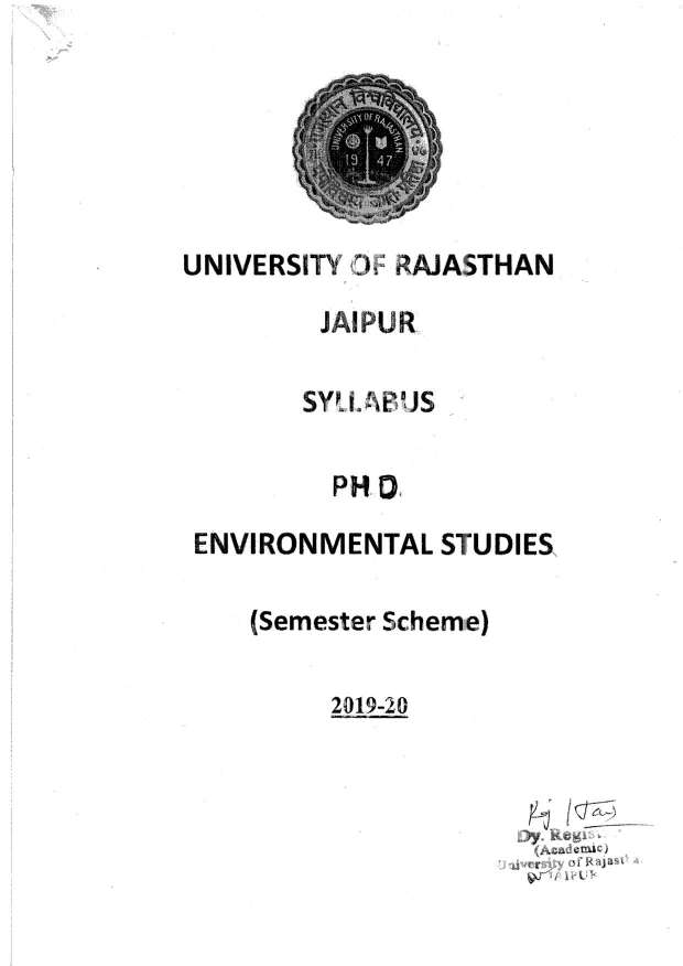 phd entrance exam rajasthan university