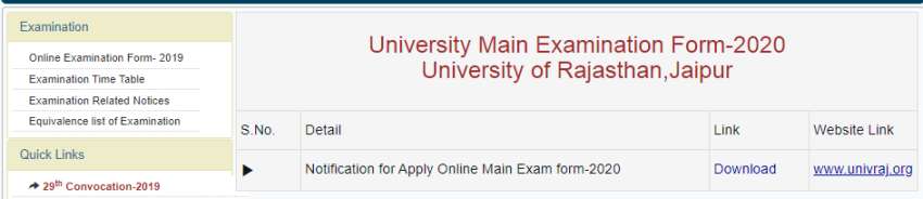 uniraj phd admission form date