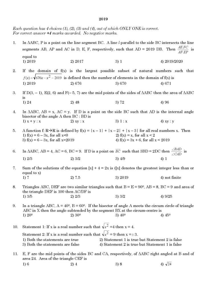 Quark Scholastic Aptitude Test Sample Paper